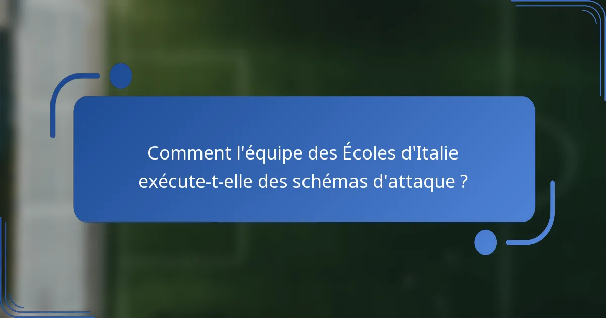 Comment l'équipe des Écoles d'Italie exécute-t-elle des schémas d'attaque ?